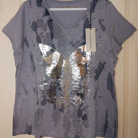 BUTTERFLY SCREENPRINT EVA KAYAN LOT37 BLUE - Picture 1 of 4